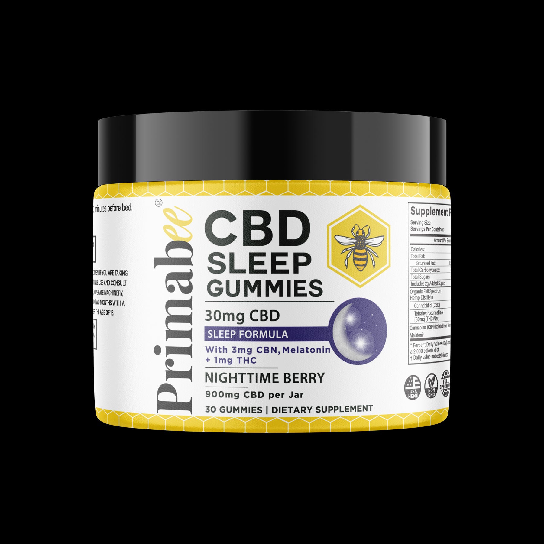Primabee Premium CBD Sleep Gummies Nighttime Berry 30mg