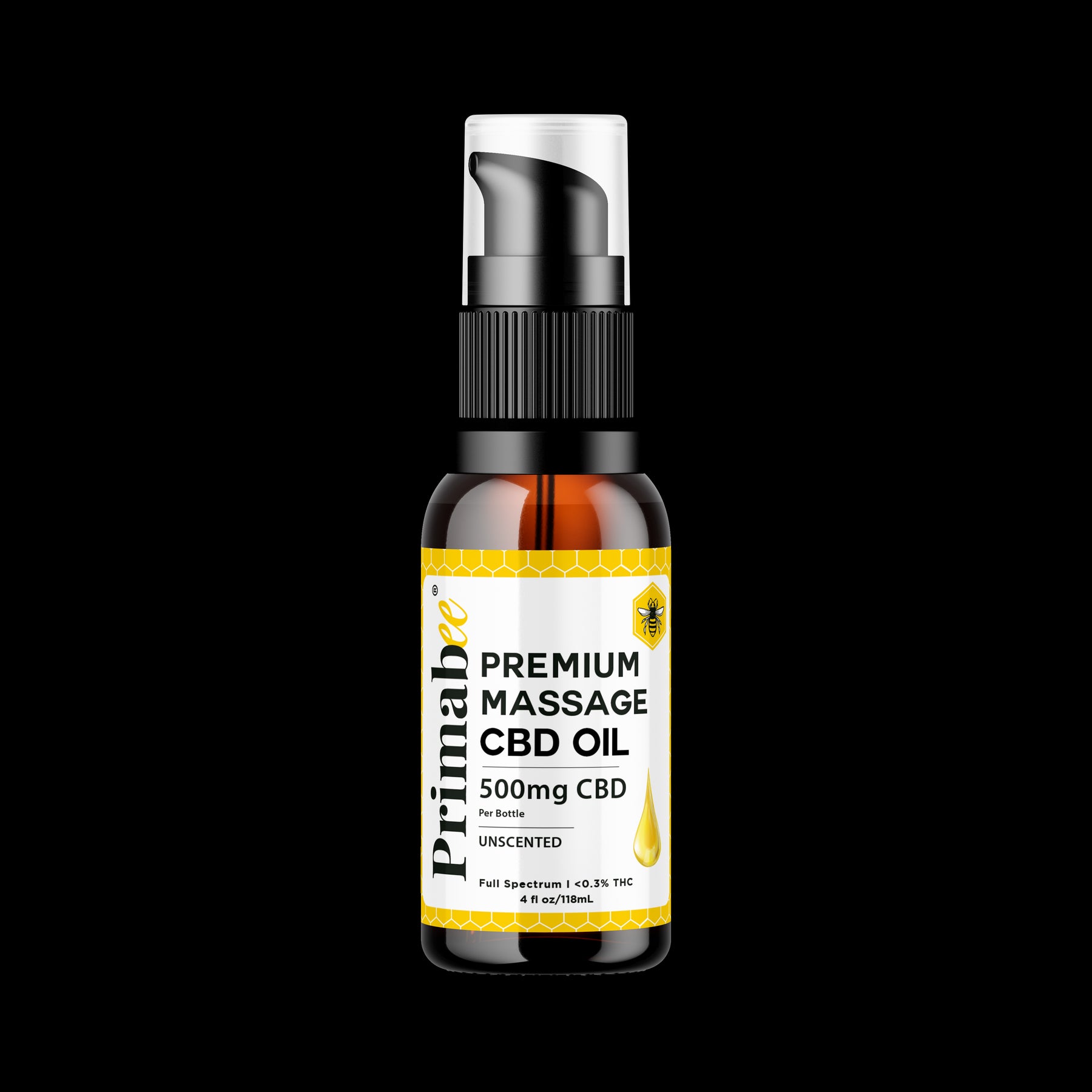Primabee Premium CBD Pro-Grade Massage Oil 500mg